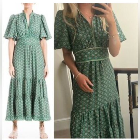 Max Studio Dresses & Skirts - Max Studio Green Patterned Maxi Dress